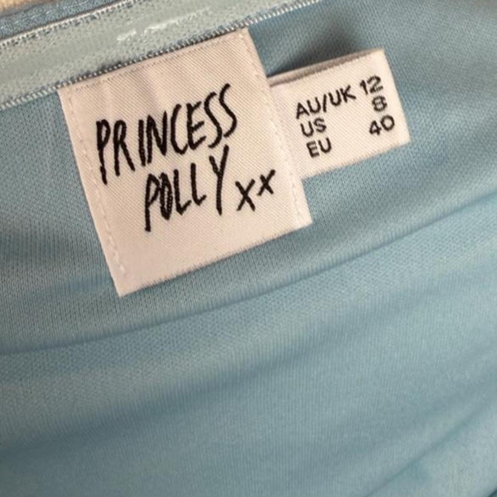 Princess Polly Blue Strapless Ruffle Mini Dress Coquette Fairycore Y2K US 8 - Picture 2 of 5